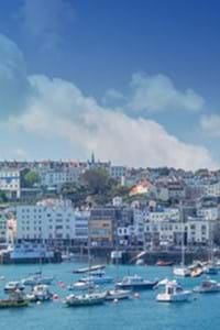 blue sky and blue sea st peter port guernsey