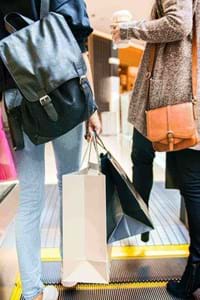 shopping people in the uk at shopping centre